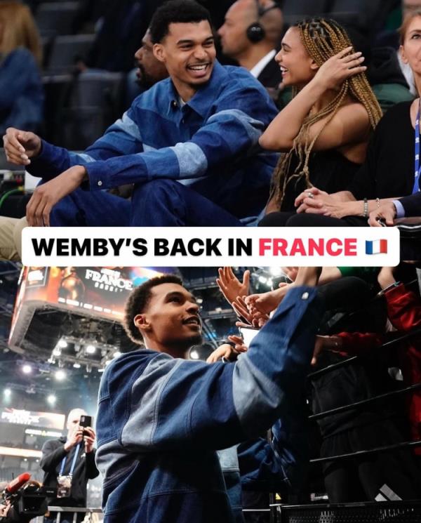 文班现身法国联赛观看弟弟奥斯卡比赛 引起球迷热烈欢呼！